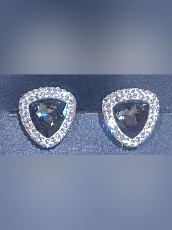 Swarovski Jewelry - Swarovski Crystal Silver & Black Stud Earrings -